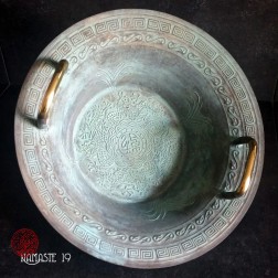 Bol jaillssant Taoïste , Longxi « Lung Ding » bol jaillissant en bronze chinois