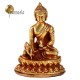Mini statue Bouddha médecine cuivre plaqué or