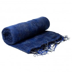 Très beau châle couverture de méditation extra large bleu foncé . 115cm x 245cm